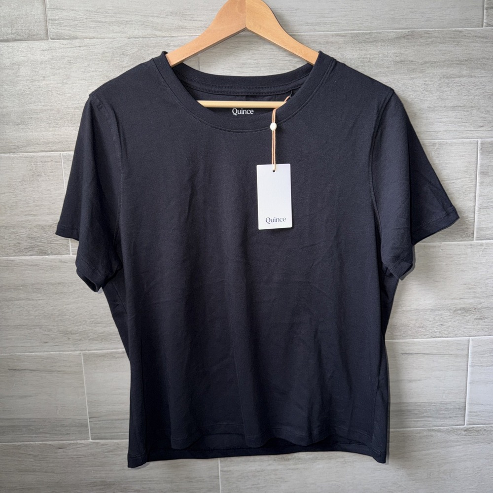 Quince Women's Medium Organic Cotton T-Shirt Short Sleeve Black NWT